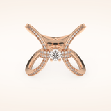 0.25 CT Round Shaped Double Curved Shank Moissanite Engagement Ring
