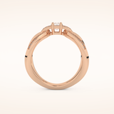 0.25 CT Round Shaped Double Curved Shank Moissanite Engagement Ring
