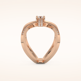 0.25 CT Round Shaped Double Curved Shank Moissanite Engagement Ring