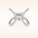 0.25 CT Round Shaped Double Curved Shank Moissanite Engagement Ring