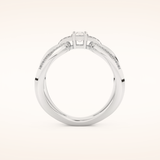 0.25 CT Round Shaped Double Curved Shank Moissanite Engagement Ring