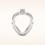 0.25 CT Round Shaped Double Curved Shank Moissanite Engagement Ring