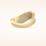 0.574 TCW Round Shaped Moissanite Multi Stone Curved Wedding Band