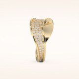 0.574 TCW Round Shaped Moissanite Multi Stone Curved Wedding Band