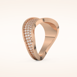 0.574 TCW Round Shaped Moissanite Multi Stone Curved Wedding Band
