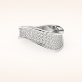 0.574 TCW Round Shaped Moissanite Multi Stone Curved Wedding Band