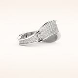 0.574 TCW Round Shaped Moissanite Multi Stone Curved Wedding Band