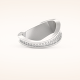 0.574 TCW Round Shaped Moissanite Multi Stone Curved Wedding Band