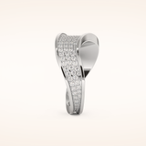 0.574 TCW Round Shaped Moissanite Multi Stone Curved Wedding Band