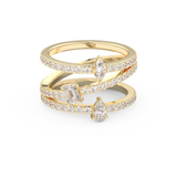 1.73 TCW Emerald, Marquise, Pear & Round Lab Grown Diamond Wedding Band