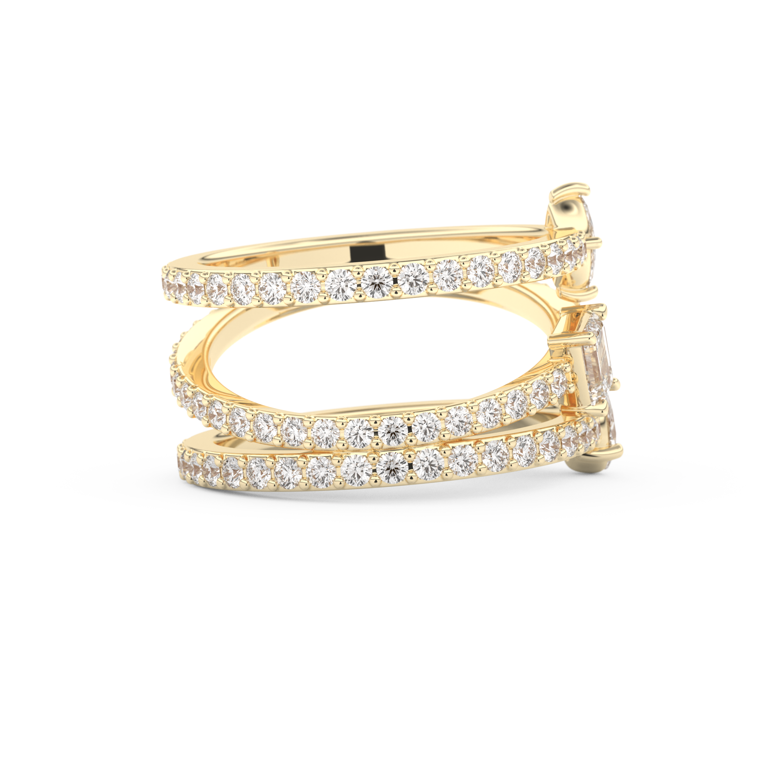 1.73 TCW Emerald, Marquise, Pear & Round Lab Grown Diamond Wedding Band