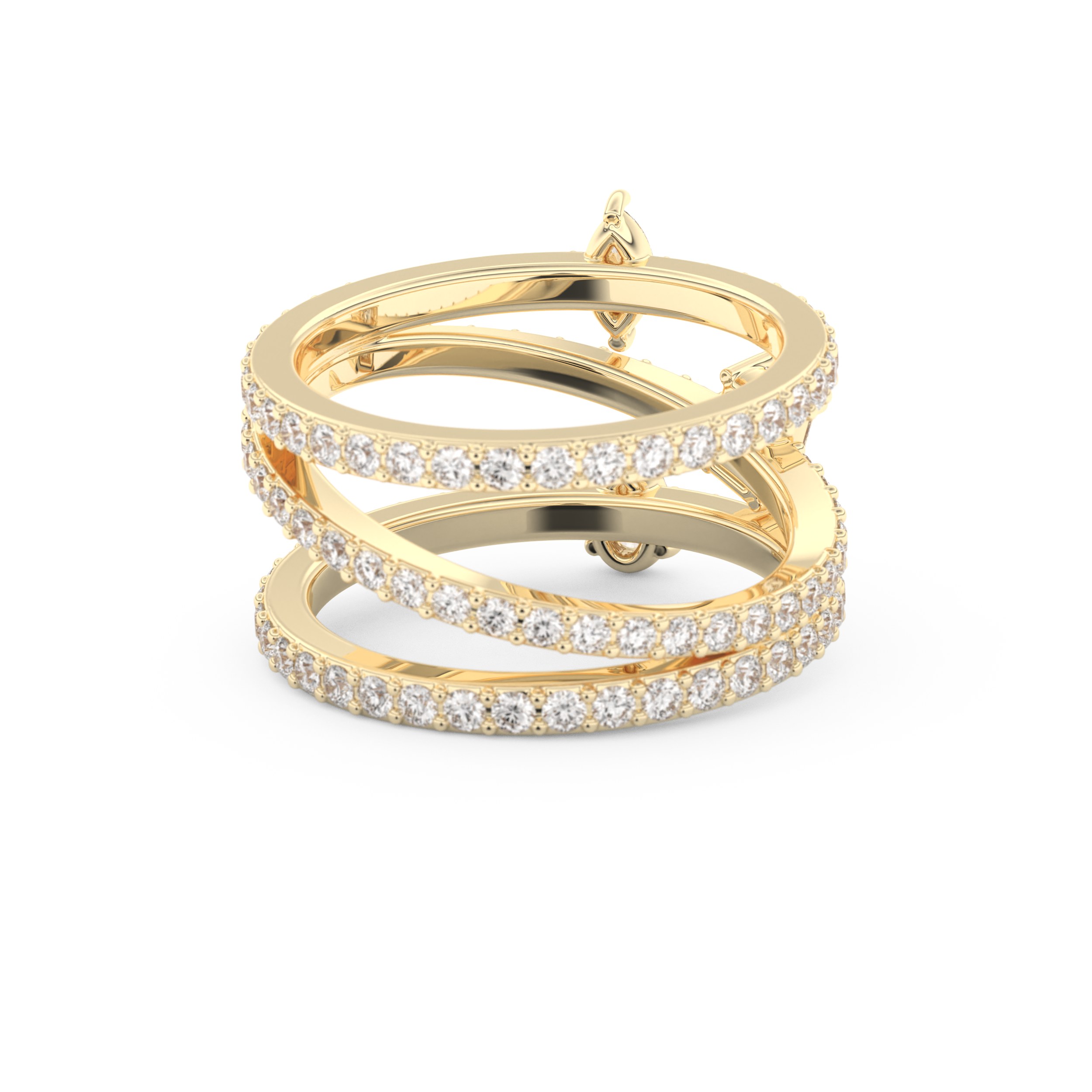 1.73 TCW Emerald, Marquise, Pear & Round Lab Grown Diamond Wedding Band
