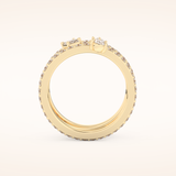 1.73 TCW Emerald, Marquise, Pear & Round Shaped Moissanite Triple Shank Wedding Band