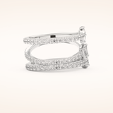 1.73 TCW Emerald, Marquise, Pear & Round Shaped Moissanite Triple Shank Wedding Band