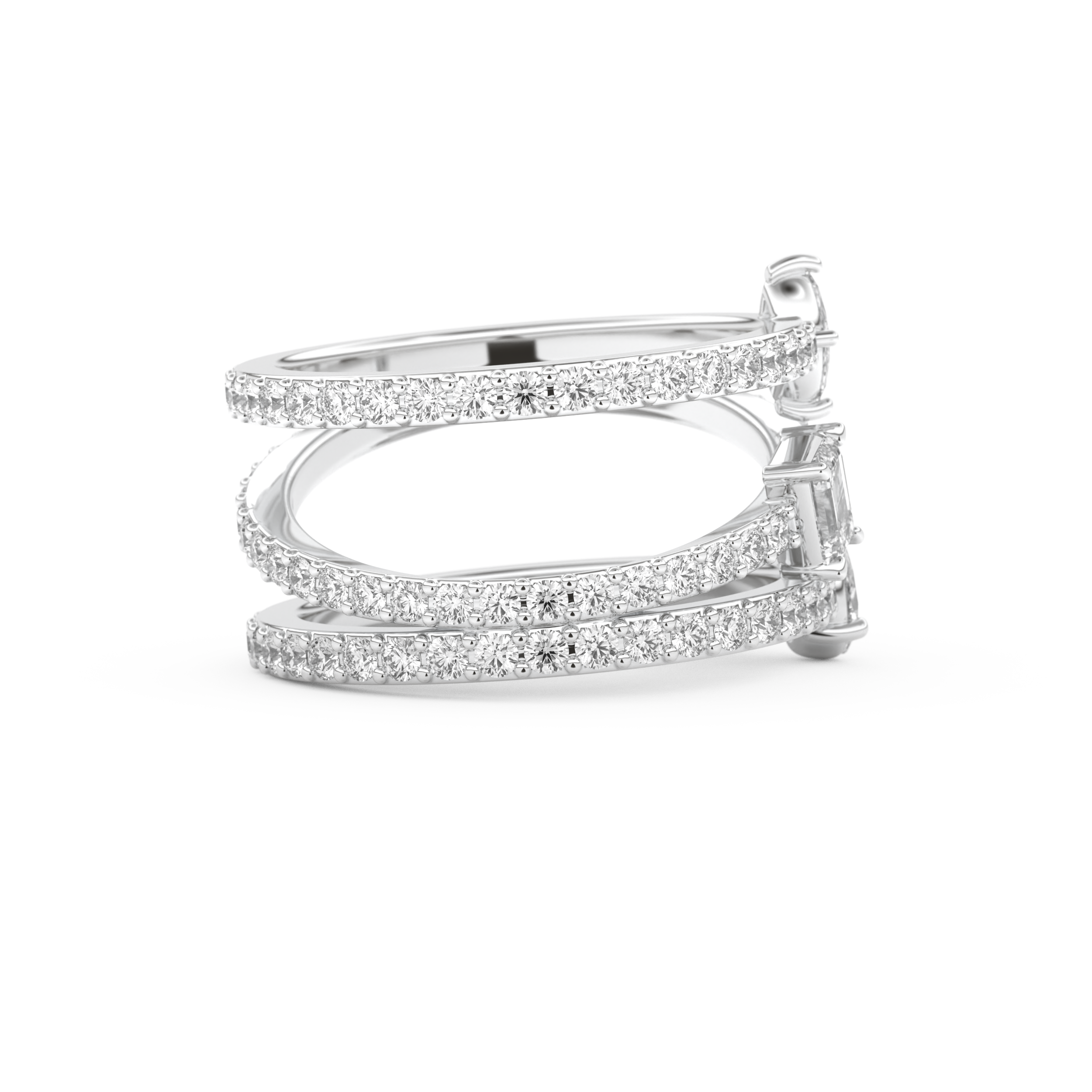1.73 TCW Emerald, Marquise, Pear & Round Lab Grown Diamond Wedding Band