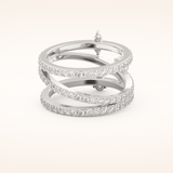 1.73 TCW Emerald, Marquise, Pear & Round Shaped Moissanite Triple Shank Wedding Band