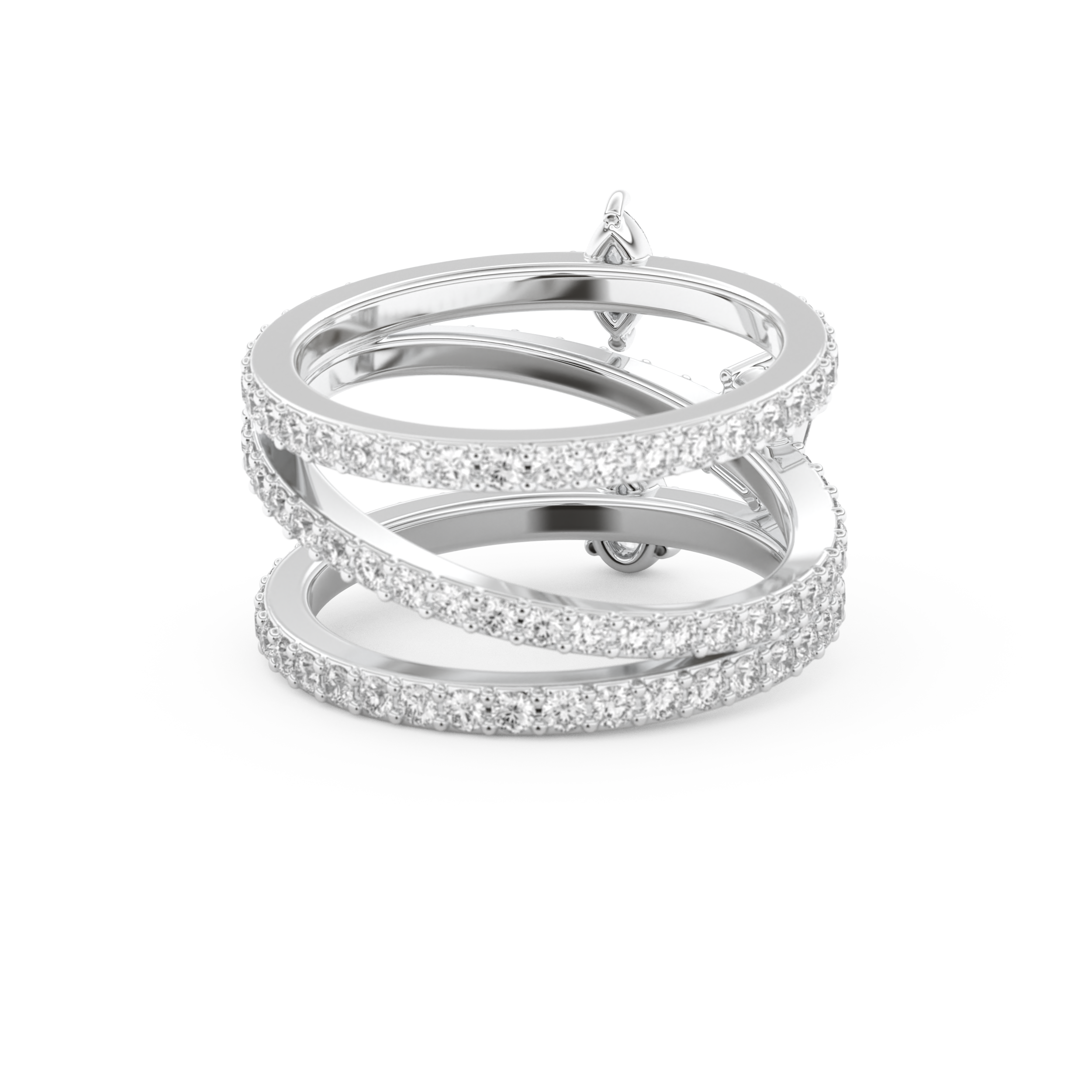 1.73 TCW Emerald, Marquise, Pear & Round Lab Grown Diamond Wedding Band