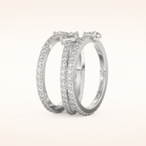 1.73 TCW Emerald, Marquise, Pear & Round Shaped Moissanite Triple Shank Wedding Band