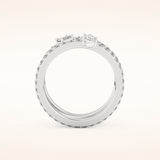 1.73 TCW Emerald, Marquise, Pear & Round Shaped Moissanite Triple Shank Wedding Band