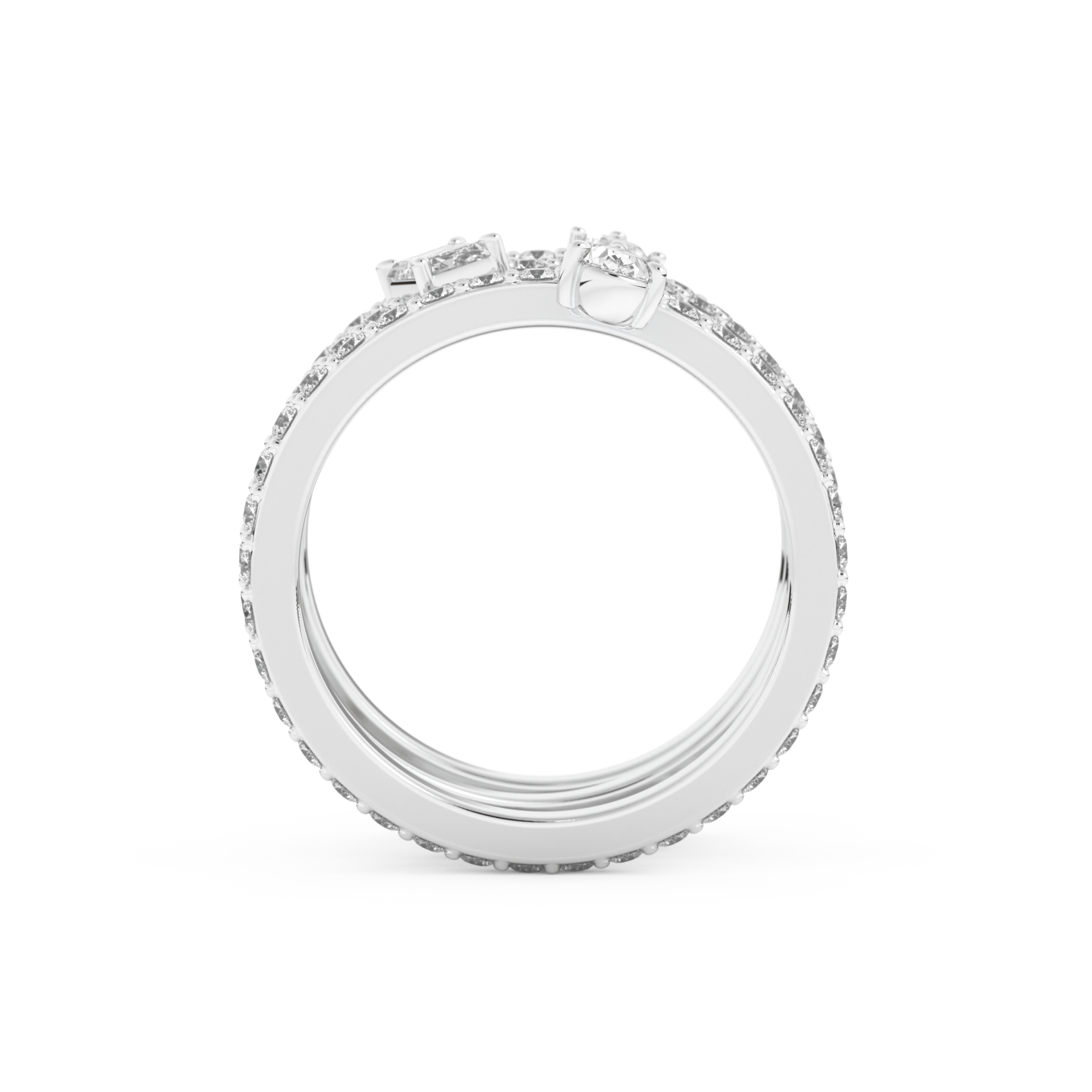 1.73 TCW Emerald, Marquise, Pear & Round Lab Grown Diamond Wedding Band