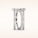 1.73 TCW Emerald, Marquise, Pear & Round Shaped Moissanite Triple Shank Wedding Band