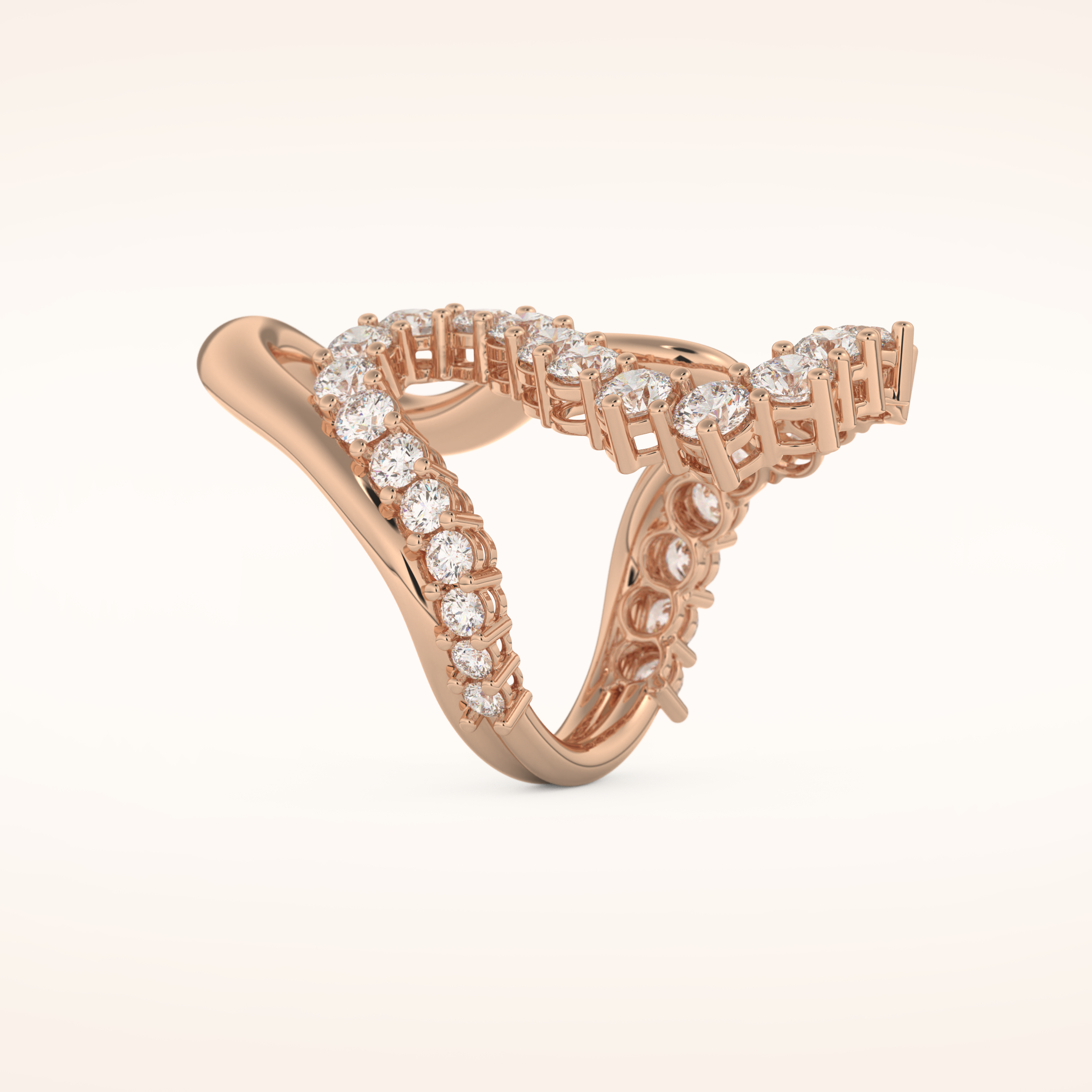 3.08 TCW Round Shaped Moissanite Multi Stone Curved Wedding Band