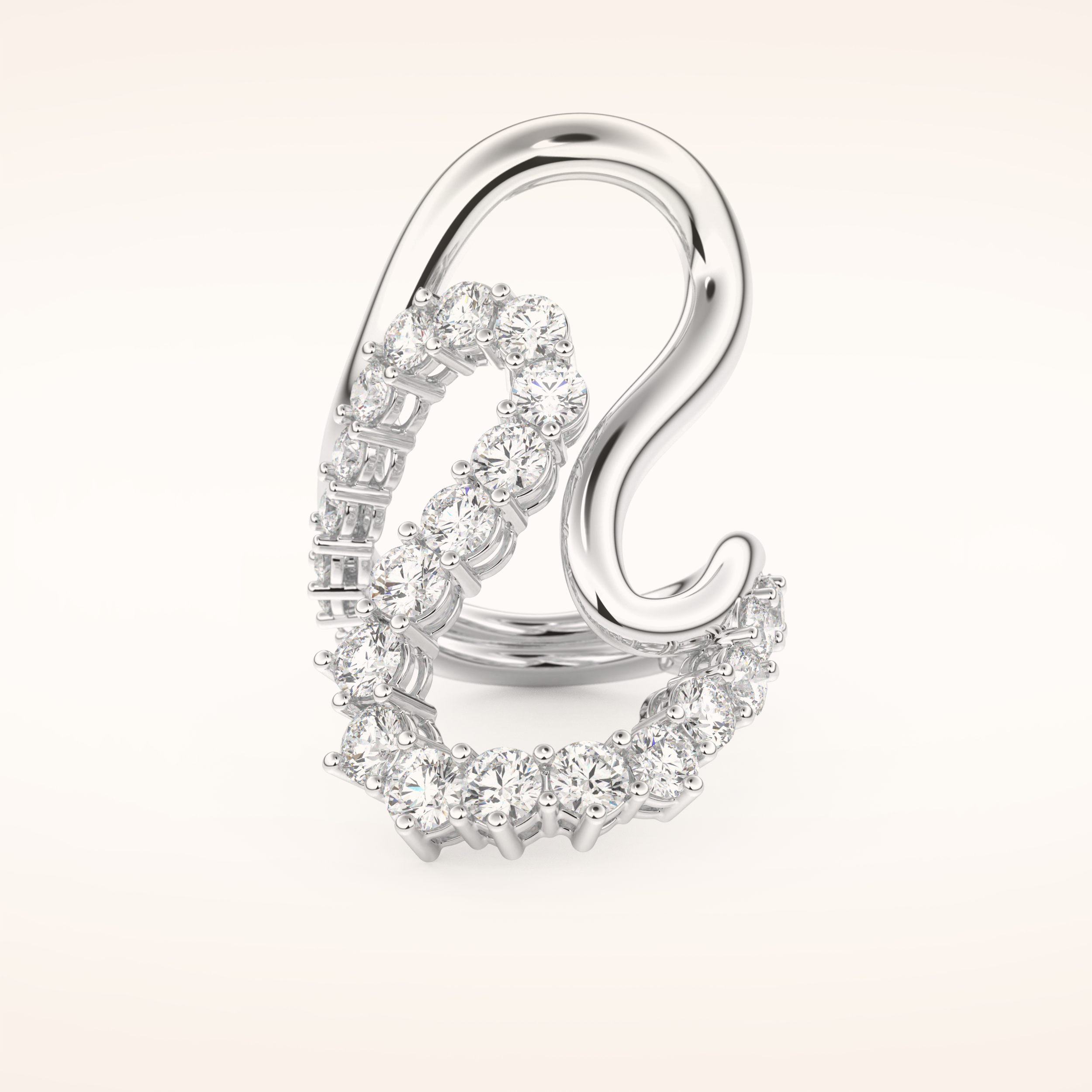 3.08 TCW Round Shaped Moissanite Multi Stone Curved Wedding Band