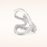 3.08 TCW Round Shaped Moissanite Multi Stone Curved Wedding Band