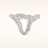 3.08 TCW Round Shaped Moissanite Multi Stone Curved Wedding Band