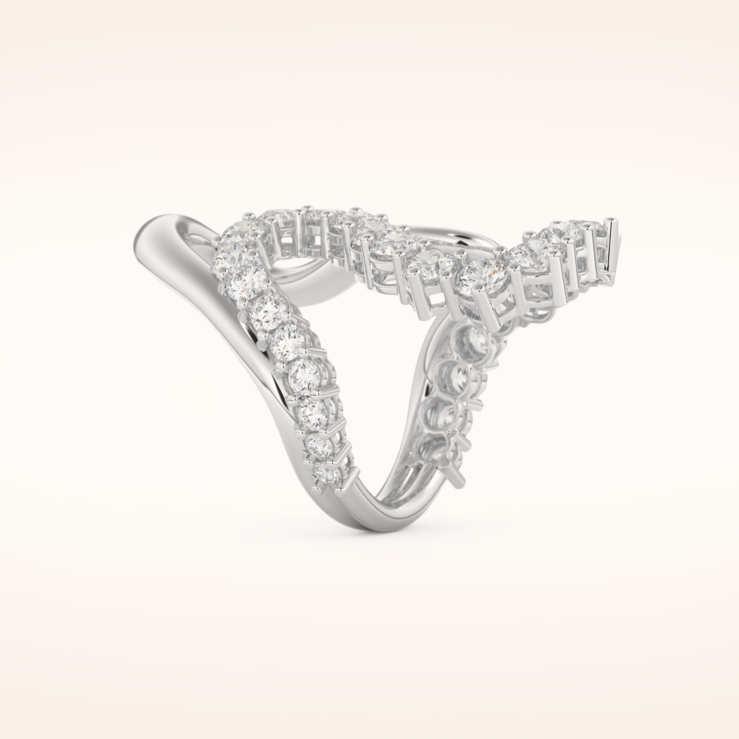 3.08 TCW Round Shaped Moissanite Multi Stone Curved Wedding Band