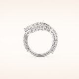3.08 TCW Round Shaped Moissanite Multi Stone Curved Wedding Band