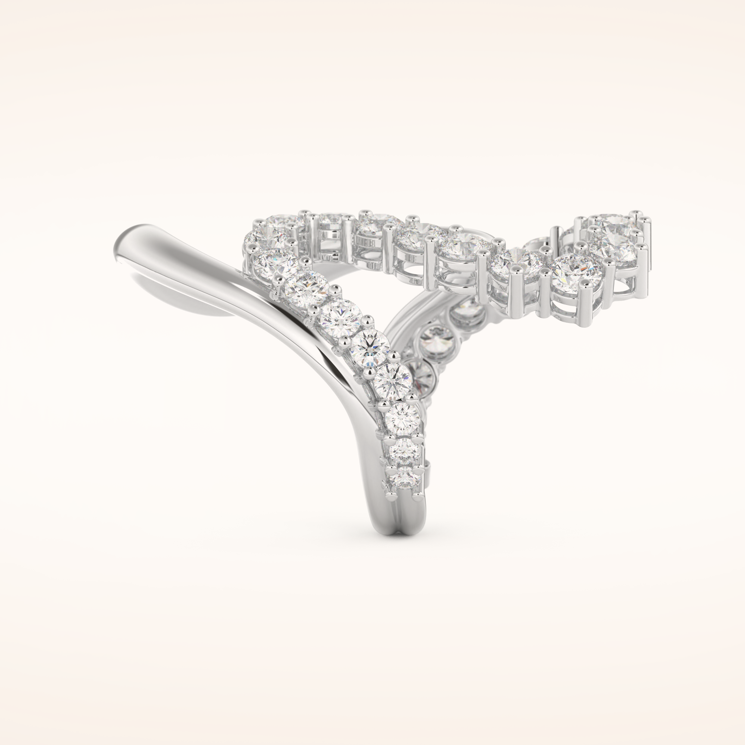3.08 TCW Round Shaped Moissanite Multi Stone Curved Wedding Band