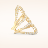 3.501 TCW Round Shaped Moissanite Multi Stone Curved Wedding Band