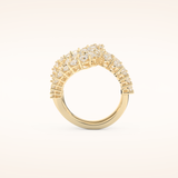 3.501 TCW Round Shaped Moissanite Multi Stone Curved Wedding Band