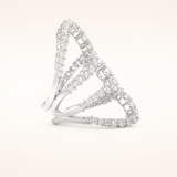 3.501 TCW Round Shaped Moissanite Multi Stone Curved Wedding Band