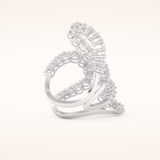 3.501 TCW Round Shaped Moissanite Multi Stone Curved Wedding Band