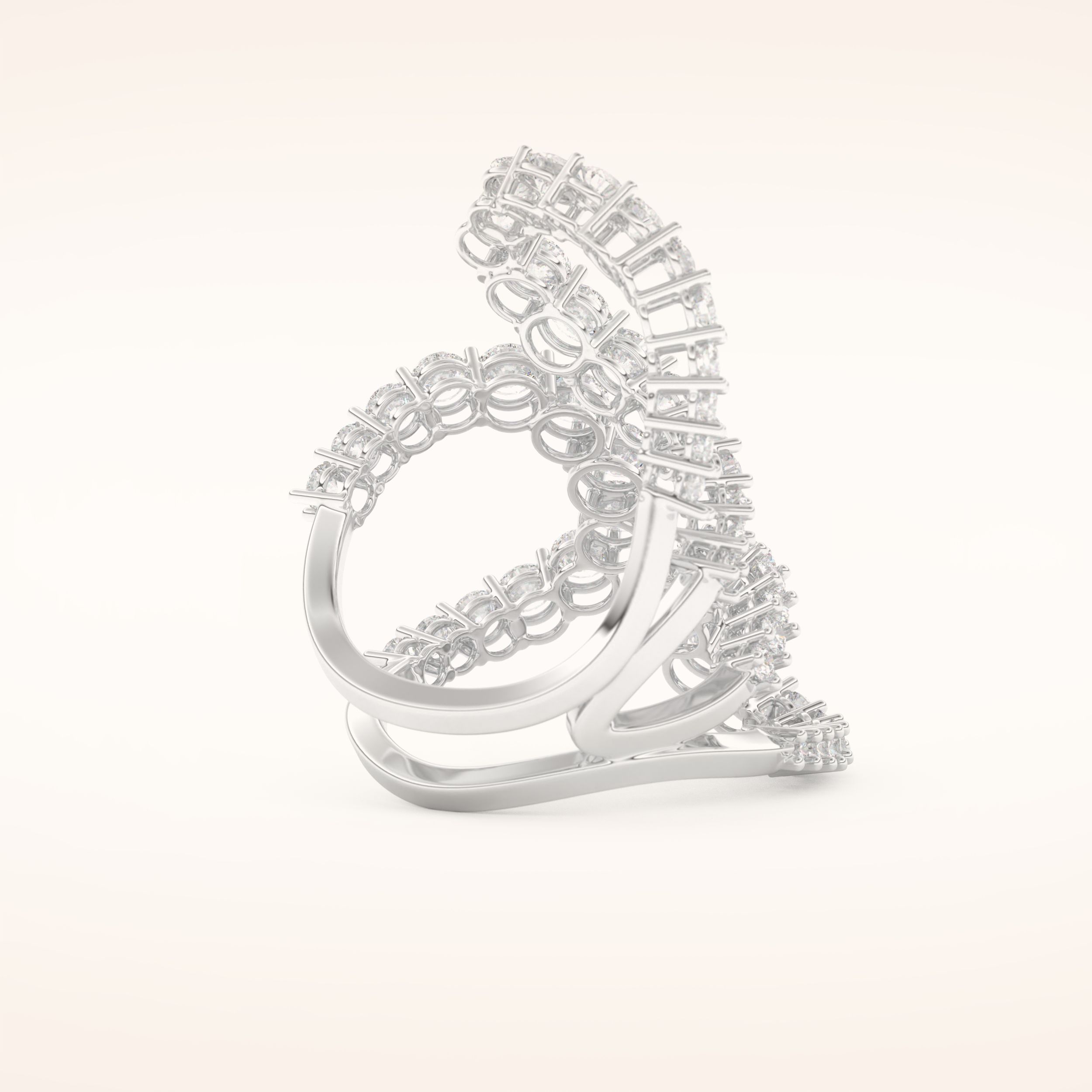 3.501 TCW Round Shaped Moissanite Multi Stone Curved Wedding Band