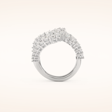 3.501 TCW Round Shaped Moissanite Multi Stone Curved Wedding Band