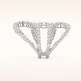 3.501 TCW Round Shaped Moissanite Multi Stone Curved Wedding Band
