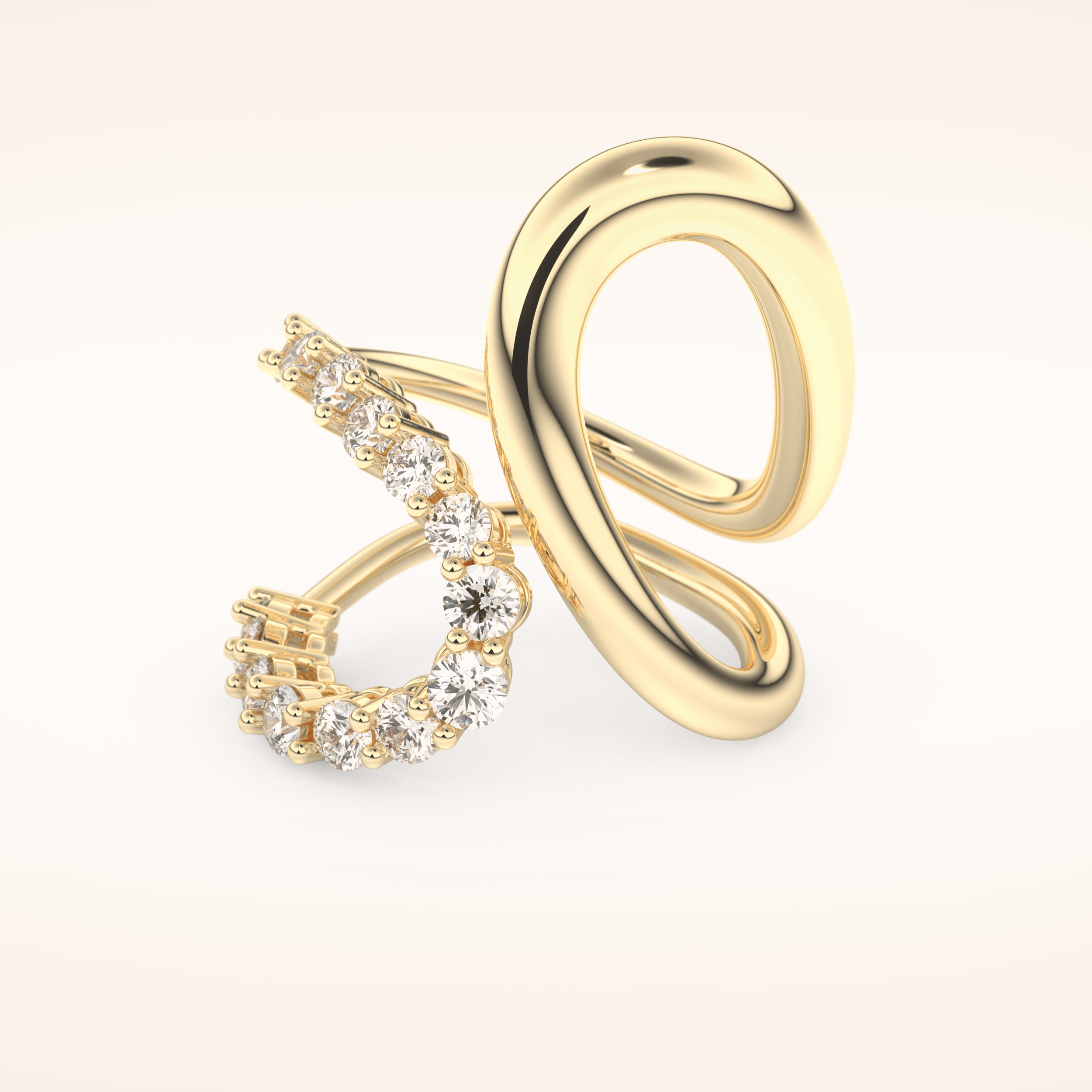 1.13 TCW Round Shaped Moissanite Multi Stone Curved Wedding Band