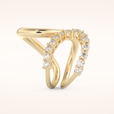 1.13 TCW Round Shaped Moissanite Multi Stone Curved Wedding Band