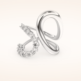 1.13 TCW Round Shaped Moissanite Multi Stone Curved Wedding Band