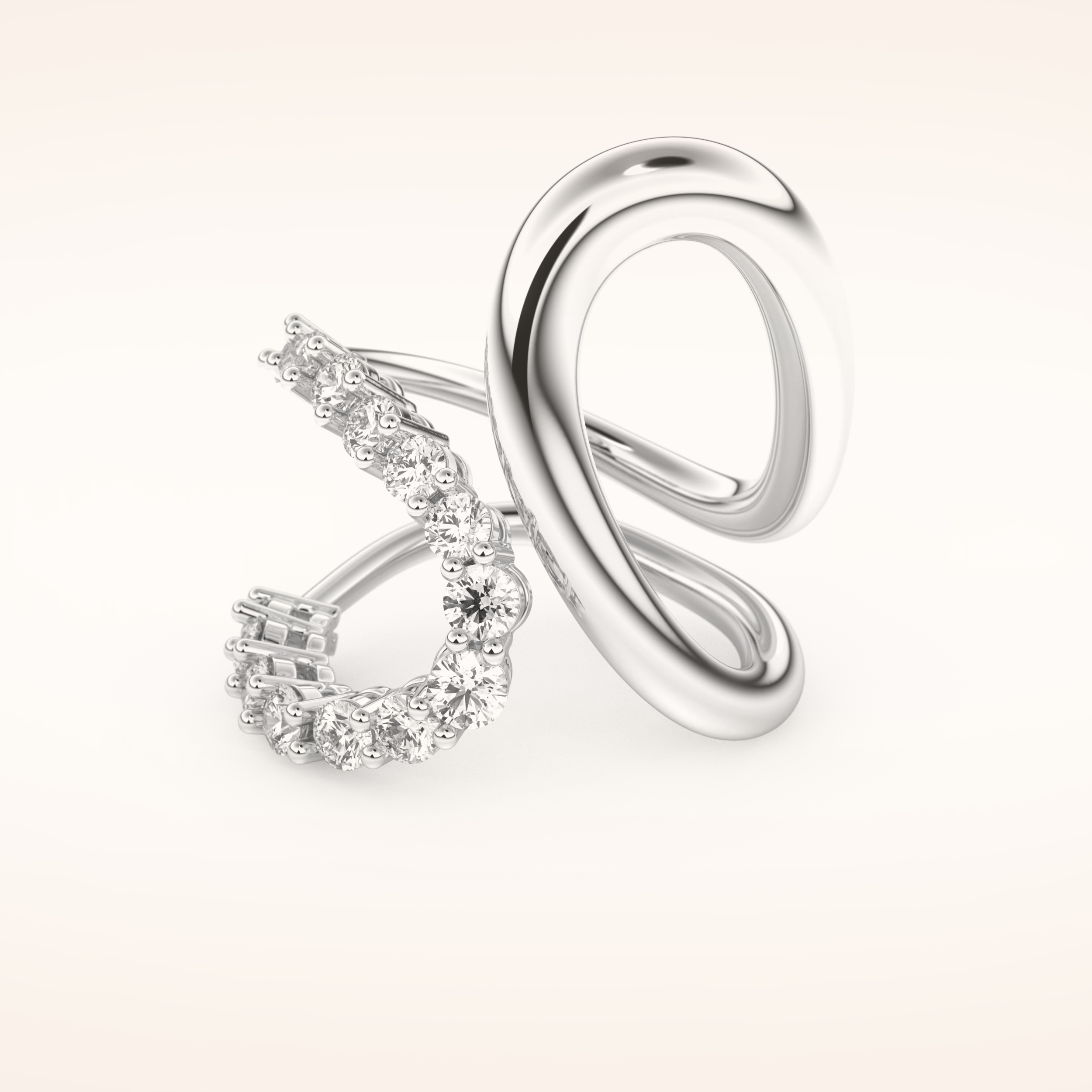 1.13 TCW Round Shaped Moissanite Multi Stone Curved Wedding Band