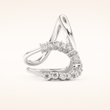 1.13 TCW Round Shaped Moissanite Multi Stone Curved Wedding Band