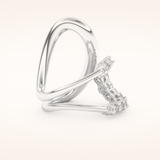 1.13 TCW Round Shaped Moissanite Multi Stone Curved Wedding Band