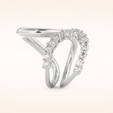 1.13 TCW Round Shaped Moissanite Multi Stone Curved Wedding Band