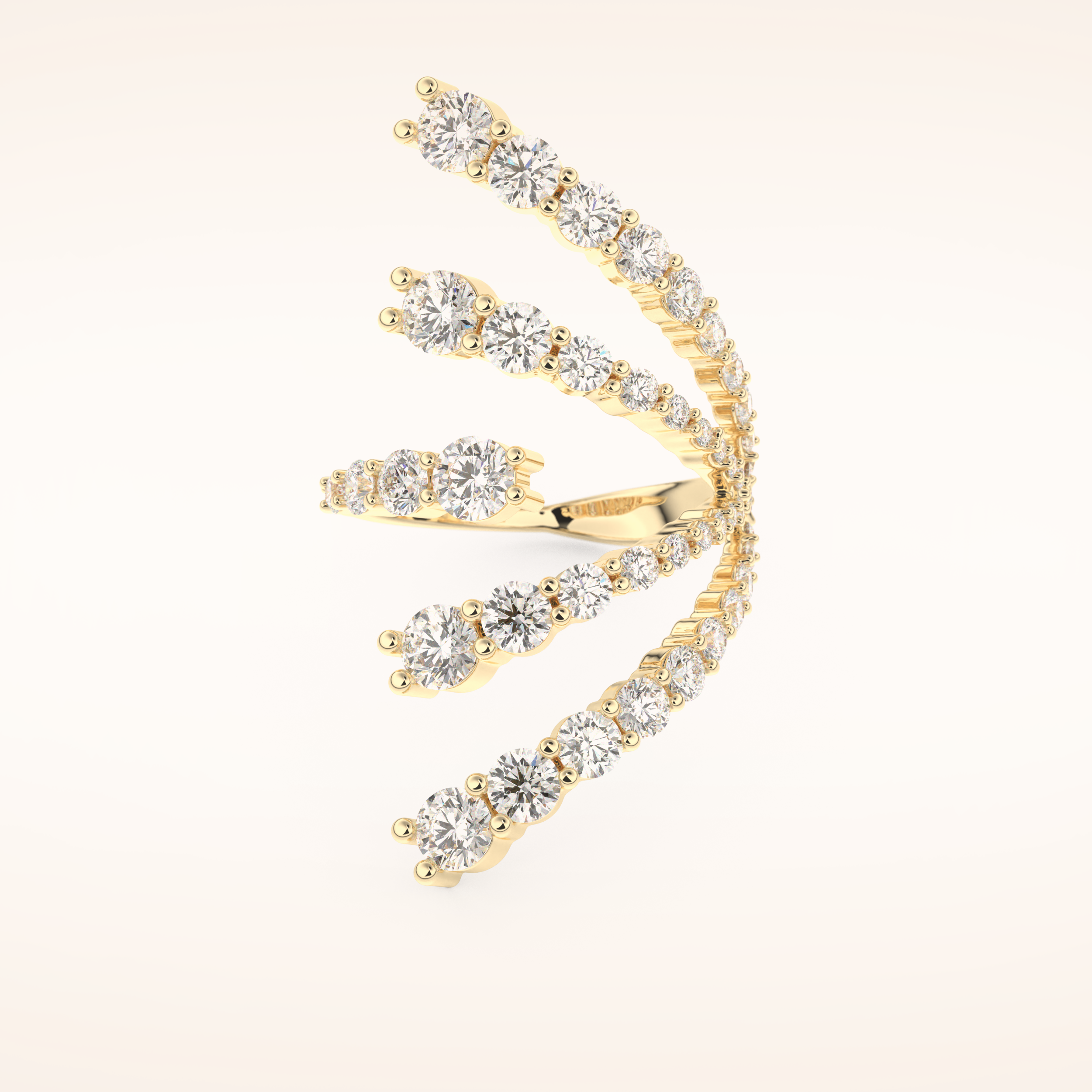 2.717 TCW Round Shaped Moissanite Multi Stone Floral Wedding Band