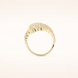 2.717 TCW Round Shaped Moissanite Multi Stone Floral Wedding Band