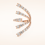 2.717 TCW Round Shaped Moissanite Multi Stone Floral Wedding Band