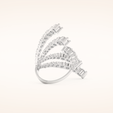2.717 TCW Round Shaped Moissanite Multi Stone Floral Wedding Band